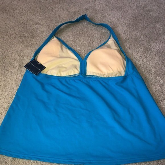 Lands End Tankini Top 10 Long Teal Blue NEW NWT - Picture 5 of 9